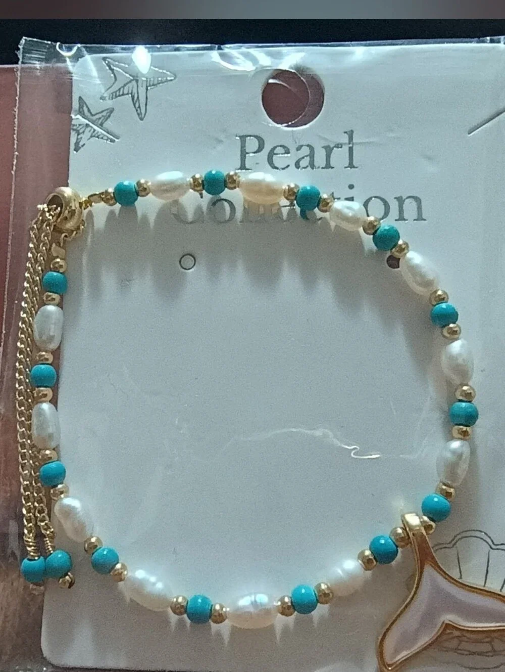 Pearl Beaded Charm Bracelet - NWT